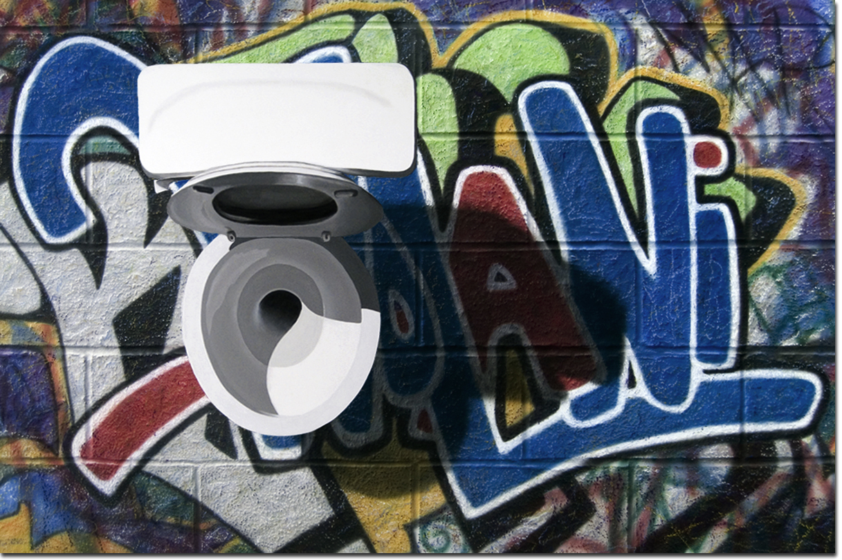 Nolan Haan challenges Marcel Duchamp in this new contemporary art painting, from his Fine Art Online Gallery. Graffiti art at its finest.
