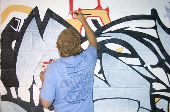 Contemporary abstract art paintings by Nolan Haan, who converts graffiti writing (by SLEEP/Venice) into contemporary abstract art paintings